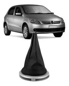 Coifa Câmbio sem Manopla Gol Saveiro Voyage G5 09 a 13 Fox 08 a 13 Preta Couro Ecológico Base Prata