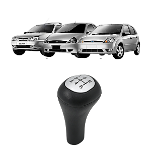 Bola de Câmbio Manopla Ka 97 a 01 Fiesta Hatch Sedan 96 a 07 Courier 96 a 13 Preto com Lente Prata