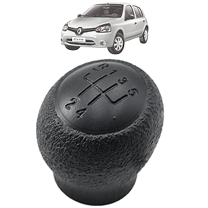 Bola de Câmbio Manopla Clio Hatch 2000 a 2016 Clio Sedan 2000 a 2009 Preto 5 Marchas