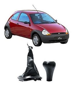 Coifa Câmbio Base + Bola Manopla Prata Ka 96 97 98 99 2000