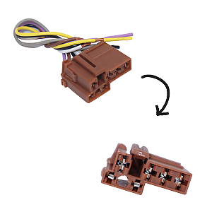 Chicote Plug Conector Botao Vidro Eletrico Gol G5 6 Vias