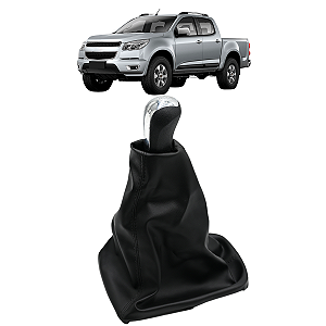 Kit Coifa Cambio Bola Manopla S10 2012 2013 2014 2015 2016 2017 2018 Tampa Cromada 6M