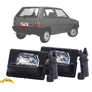 2 Lanterna Luz De Placa Com Soquete Fiat Uno 1985 Até 2004