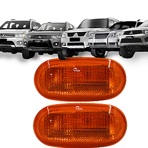 02 Lanterna Lateral Pisca Paralama Âmbar com LED L200 Triton Pajero TR4 Pajero Dakar Outdoor Sport