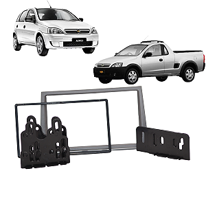 Moldura Painel 2 Din Multimidia Dvd Mp5 Corsa Hatch Sedan Meriva Vectra Montana