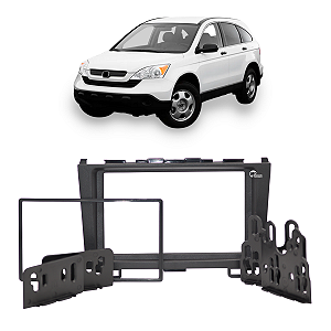 Moldura Painel 2 Din Multimidia Dvd Mp5 Honda Crv 2007 a 2011 Preta