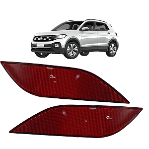 Par Refletor Olho Gato Parachoque Traseiro T-Cross 2019 2020 2021 2022