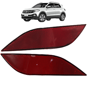 Par Refletor Olho Gato Parachoque Traseiro T-Cross 2019 2020 2021 2022