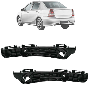 Par Suporte Guia Parachoque Etios Sedan 2013 14 15 16 17 18 A 2021 Traseiro