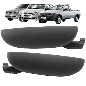 Kit Par Maçaneta Externa da Porta Dianteira Traseira Siena Palio Strada 2002 2003 2004