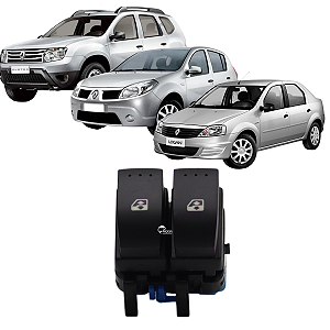 Botão Duplo Vidro Elétrico Duster Logan Sandero 2007 A 2014