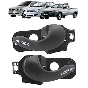 Kit Par Maçaneta Porta Dianteira Interna Palio Siena Strada Doblo Weekend Doblo Cargo Palio G1