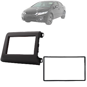Moldura Painel 2 Din Multimidia Dvd Mp5 Civic 2012 A 2016 Cinza