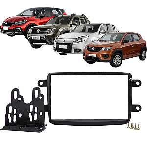 Moldura Painel 2 Din Multimidia Dvd Mp5 Duster Sandero Logan Captur Kwid Oroch