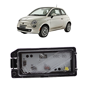Lanterna Luz Placa  Fiat 500 2012/... Com LED Conector Quadrado