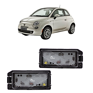 2 Lanterna Luz De Placa Led Conector Quadrado Fiat 500 2012 em Diante