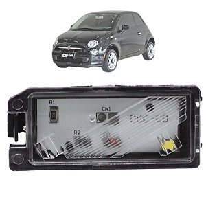 Lanterna Luz Placa Com LED Fiat 500 Após 2012 Conector Redondo