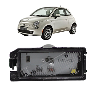 Lanterna Luz Placa Fiat 500 2012 Com Led Conector Redondo Lado Direito