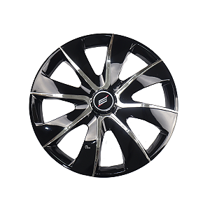 Calota Unidade Universal Black Chrome Preto com Cromado Prime Aro 13