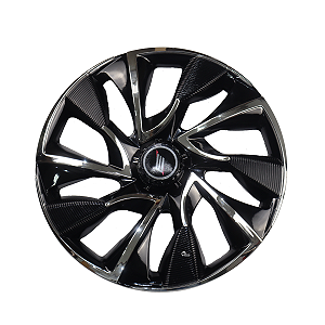 Calota Unidade Aro 14 Universal Preto Cromado Todos Carros DS4 Black Chrome