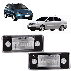 2 Lanterna Luz De Placa Polo Spacefox 2006 Até 2014 Sedan 2002 Até 2014