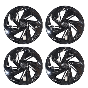 Jogo 4 Calotas Nitro Black Preto Universal Ds4 Aro 14