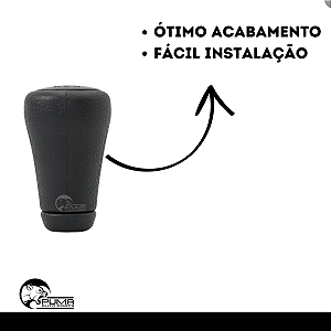 Kit Manopla Bola de Câmbio Kombi 1996 A 2014 Fusca 1993 A 1996 4M Preto