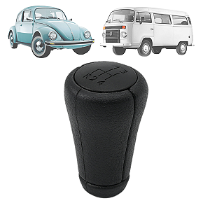 Kit Manopla Bola de Câmbio Kombi 1996 A 2014 Fusca 1993 A 1996 4M Preto