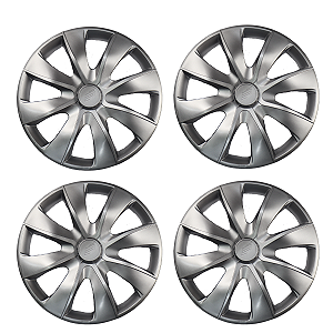 Jogo 4 Calotas Prime Silver Prata Universal