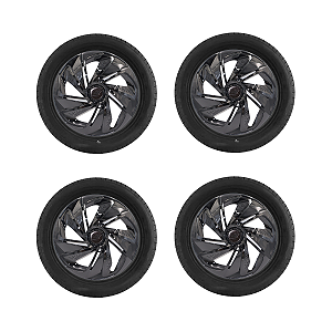 Kit 4 Calota Esportiva Aro 13 Nitro Preto Universal