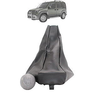 Kit Manopla Coifa Bola Doblo 2002 03 04 05 06 07 08 09 10 11 12 13 2014 Preta