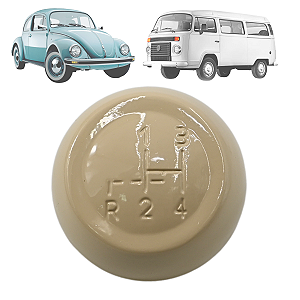 Manopla Bola De Cambio 4 Marchas Brasilia Fusca Karmann Ghia Kombi Bege 12MM