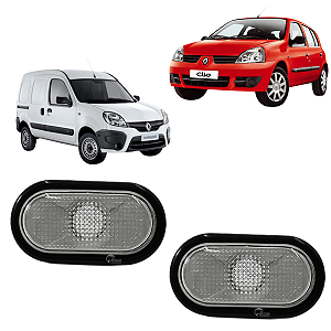 2 Lanterna Lateral Paralama Pisca Seta Cristal Clio Kangoo Master Moldura Preta