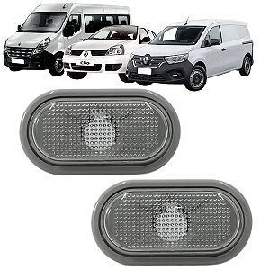 2 Lanterna Seta Pisca Lateral Kangoo Clio Master Moldura Cinza