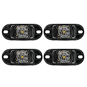 4 Lanternas Led Bivolt Cristal Lateral Caminhão Reboque Carretinha Baú 12V/24V