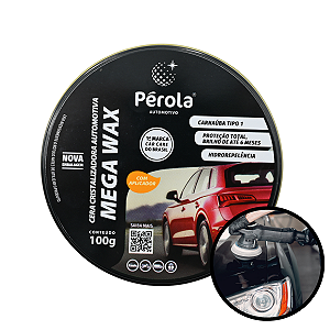Cera Cristalizadora Automotiva Mega Wax 100g Com Aplicador Cera Cristalizadora Cera Mega Wax 100g
