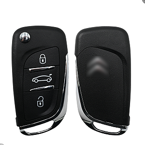 Chave Canivete Novo Modelo C3 C4 2013 2014 Com Suporte de Bateria 3 Botões