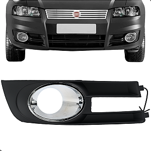Grade Moldura Farol Milha Stilo 2008 2009 2010 2011 2012 Com Furo Aro Cromado
