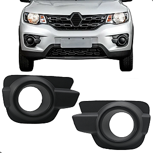 Par Moldura Farol De Milha Renault Kwid 2017 2018 2019 2020 Com Furo