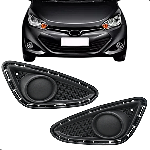 Par Grade Moldura Milha Hyundai Hb20 2012 2013 2014 2015 Sem Furo