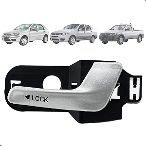 Maçaneta Puxador Interna Strada Palio Siena Weekend 2008 Prata Dianteira