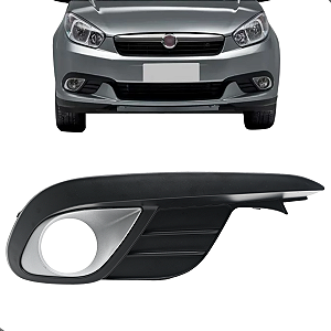 Grade Moldura Farol Milha Grand Siena 2013 14 15 16 17 2018 Com Aro Prata