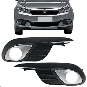 Par Moldura Milha Grand Siena 2012 13 14 15 16 17 a 2020 Preta Com Aro Prata