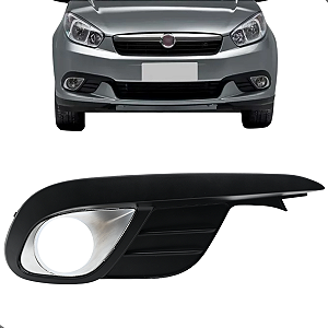 Grade Moldura Farol Milha Grand Siena 2012 13 14 15 16 17 2018 Aro Cromado