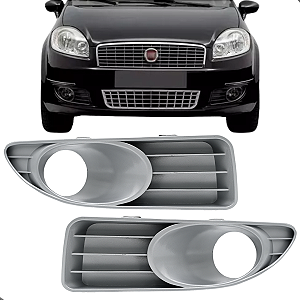 Par Grade Moldura Farol Milha Linea 2009 10 11 12 2013 2014 Cinza