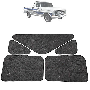 Forro Manta Acústica Capô Ford F1000 1972 Até 1991 Adesivada + Presilha