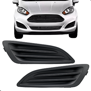Par Grade Moldura Milha Parachoque New Fiesta 2013 2014 2015 2016 Sem Furo