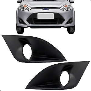 Par Grade Moldura Farol Milha Fiesta Rocam 2011 12 2013 2014 C/furo