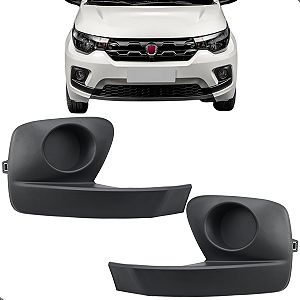 Par Moldura Farol De Milha Mobi 2016 2017 2018 2019 2020 S/Furo Preta