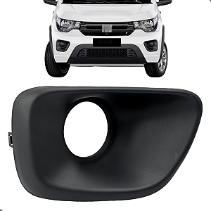 Moldura Farol Milha Fiat Mobi 2021 2022 2023 Preto Com Furo